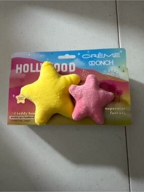 Crème Conch Yellow and Pink Star Teddy Hair Accessories Set